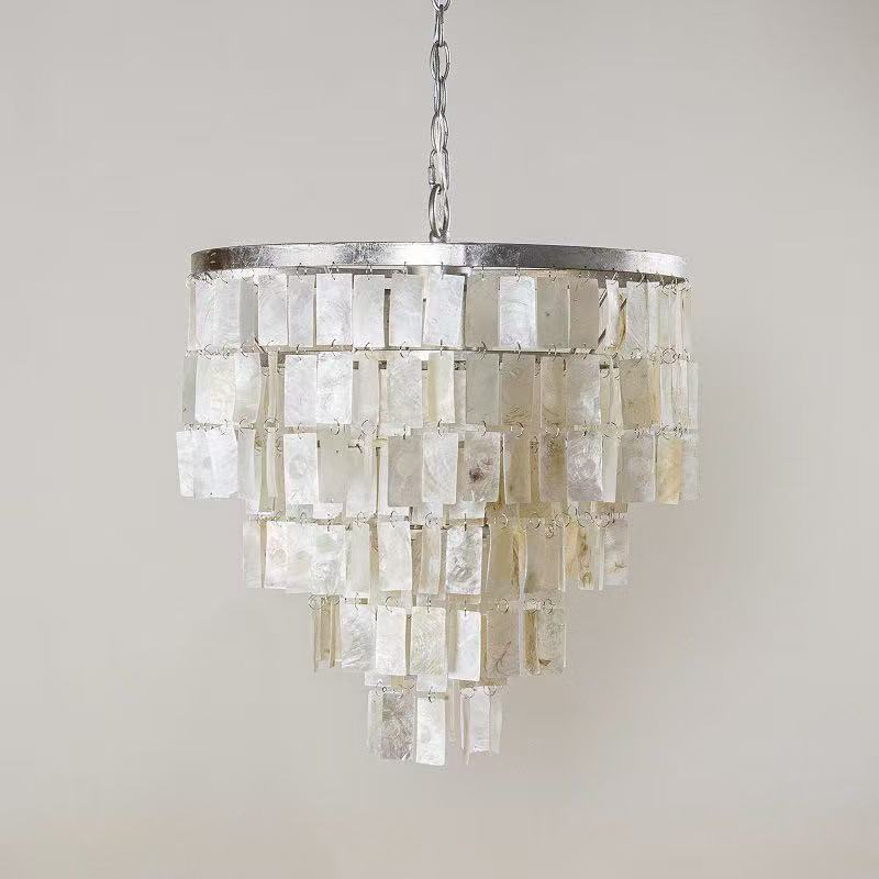 Italian Heart Shell Living Room Long Pendant Light Vintage Creative Bedroom Study Hotel Designer Pendant Light