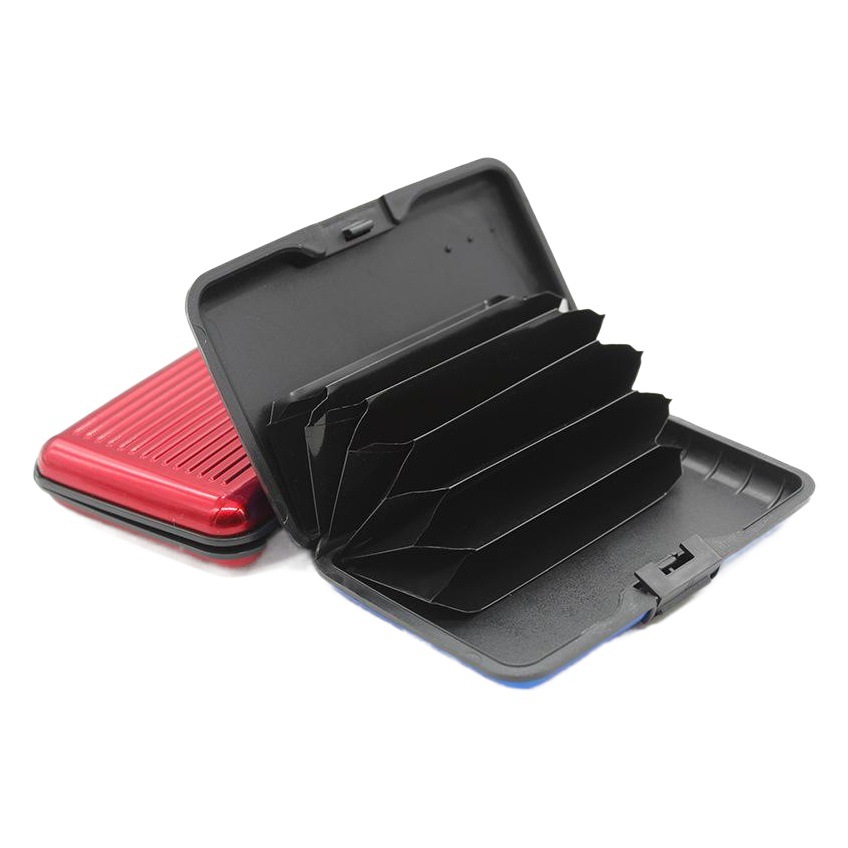 Plus-Waterproof and Magnetic Aluminum Alloy Credit Card Bag Business Card Holder Aluminum Bus Bank Storage Card Holder