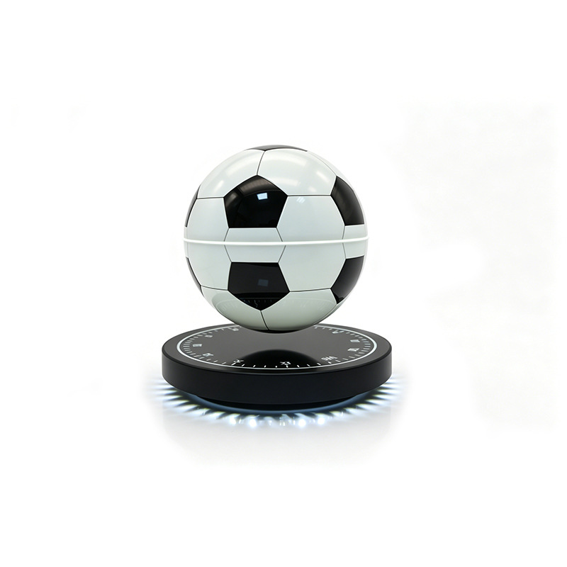Magnetisch schwebende Fußball LED Tischlampe mit schwarzem Sockel