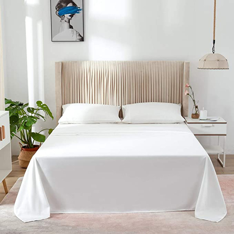 Suministro directo de fábrica Amazon transfronterizo cepillado cama de tela de cuatro piezas sábana ajustable funda de almohada ropa de cama