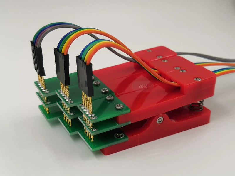 PCB тестирование, держатель плат PCB, фикcатор, щуп, загрузка программы, программирование, прошивка 2.542.01.27