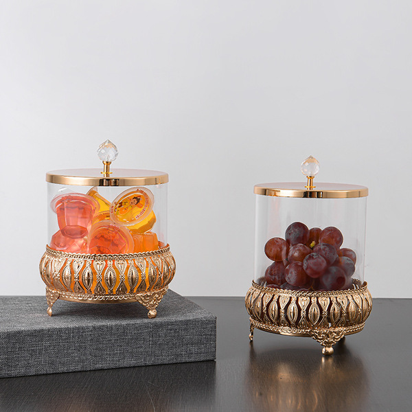 Crystal glassware sugar bowl European piggy bank candy jar storage…