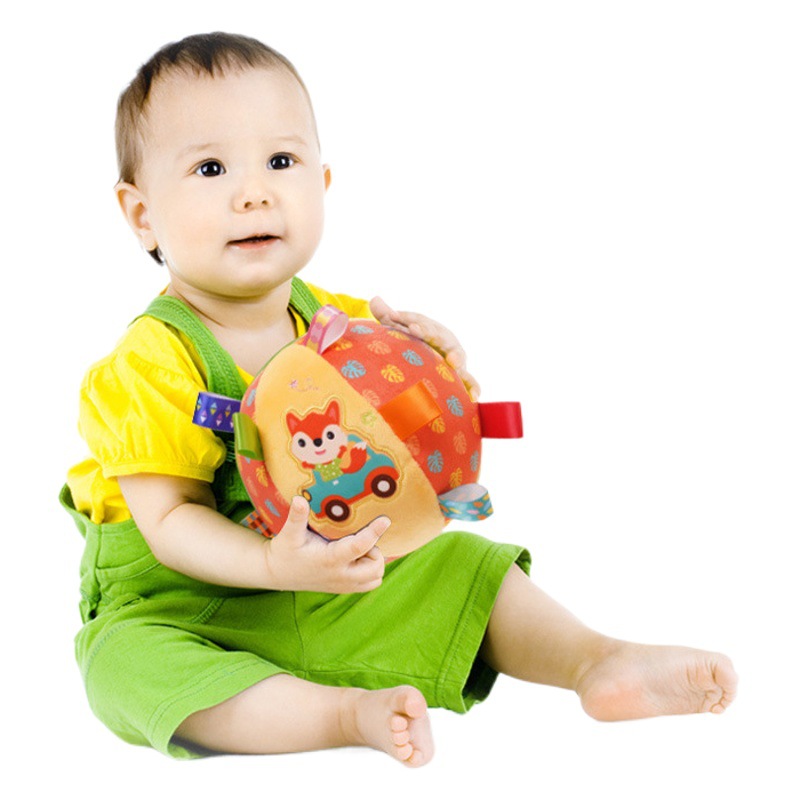 Sozz recién nacido bola sonajero ejercicio bebé agarre sonajero peluche calmante rompecabezas mano bola bebé juguete