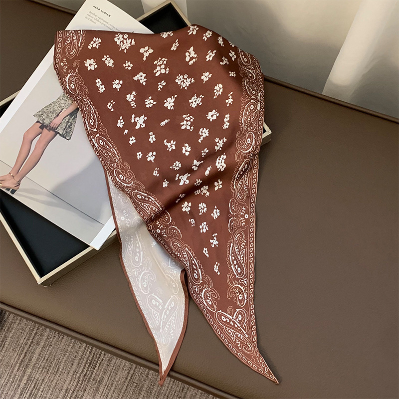 Flores de anacaju cortadas bufandas de seda de cuello bufandas de alto nivel bufandas de cabello bufandas multifuncionales bufandas triangulares bufandas de cintura bufandas