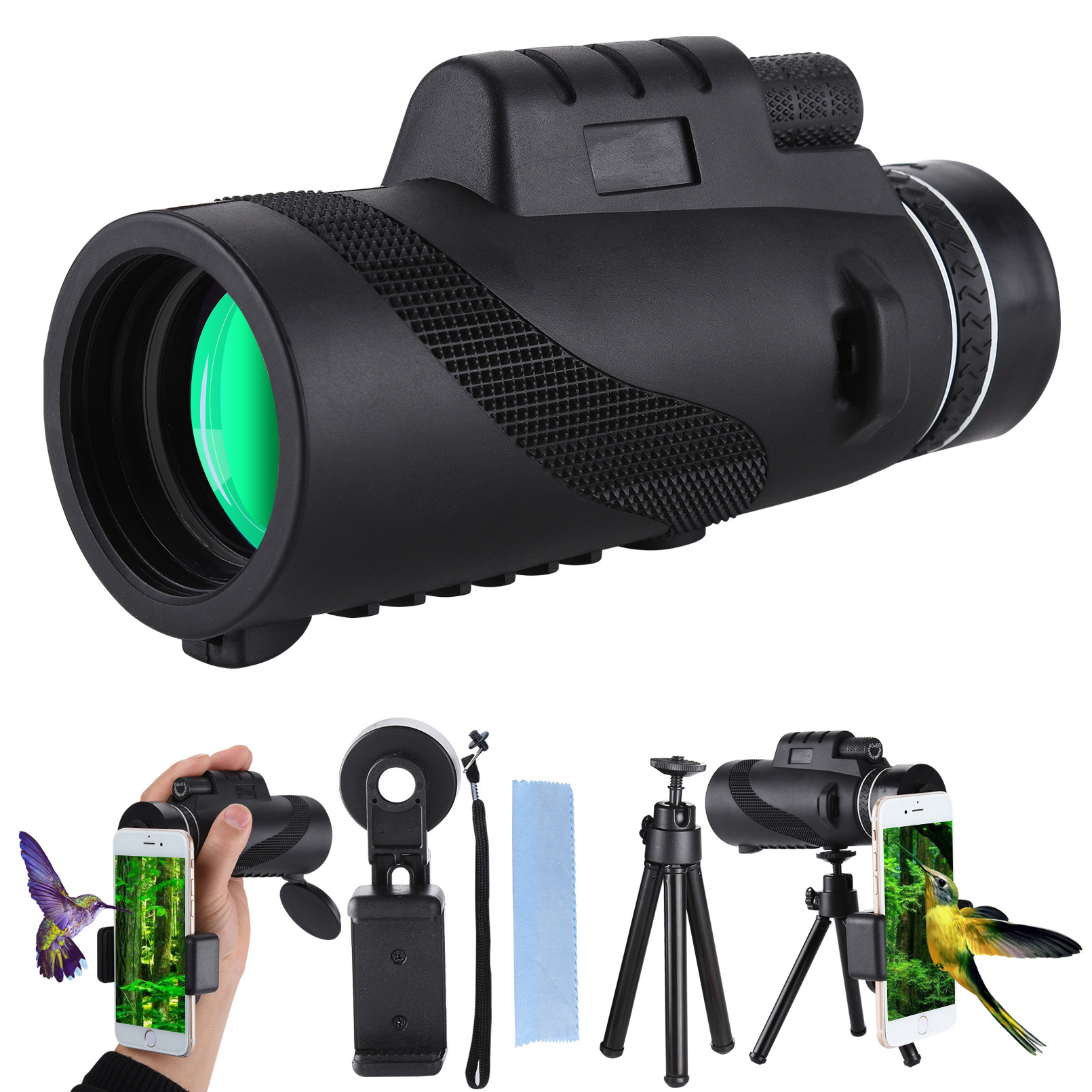 80X100单筒成人儿童户外演唱会高倍高清微光夜视望远镜工厂批发