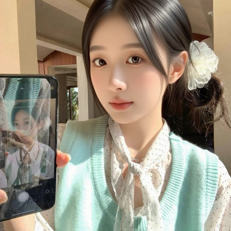 法式温柔气质网纱仿真花朵发夹高颜值感拍照道具发卡头饰发饰女|undefined