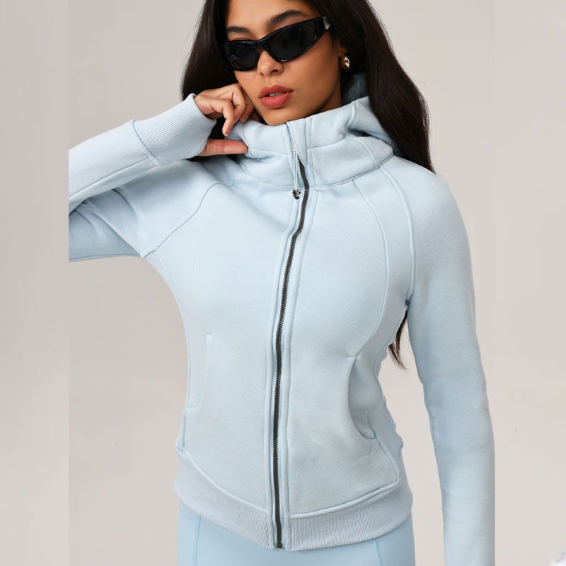 2025 primavera y verano ocio invierno encapuchado LULU chaqueta de yoga con chaqueta deportiva cálida al aire libre image 10