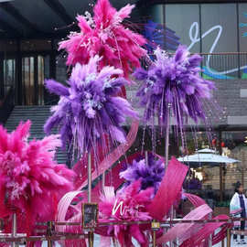 网红仿真芦苇烟花装饰粉黛仿真烟花商场美陈婚庆背景外贸