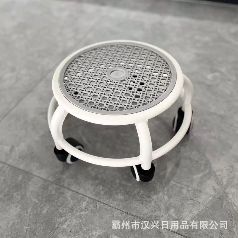 万向轮小凳子滑轮矮凳浴室洗澡小椅子塑料家用小板凳换鞋凳静音轮|undefined