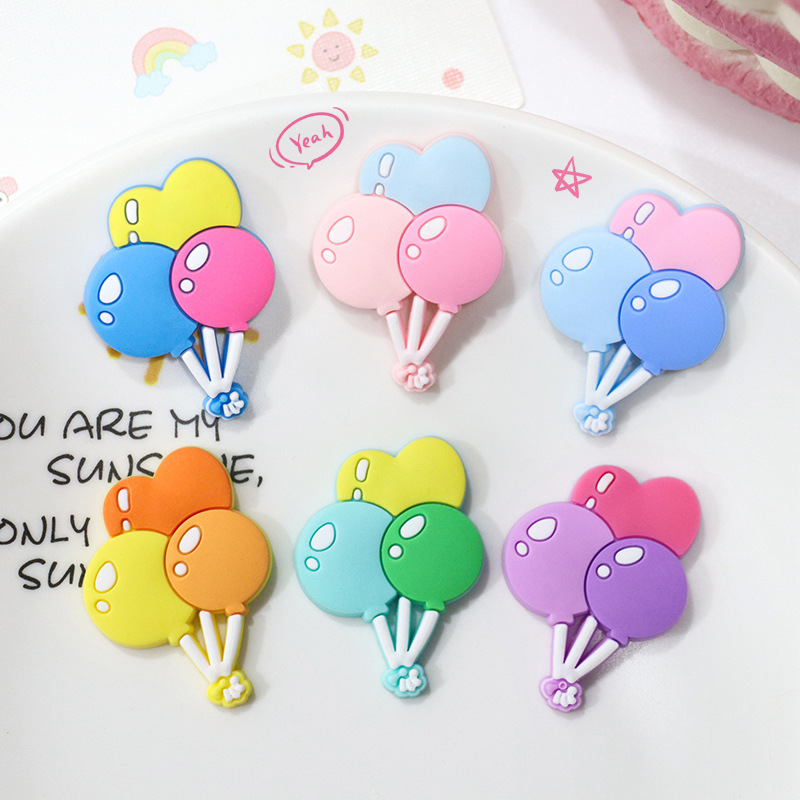 PVC三色气球软胶手工小配件手机壳收纳盒发夹饰品洞洞鞋扣diy配饰