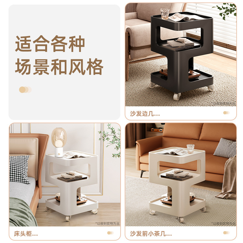 Mesa lateral de estilo crema, mesa de centro pequeña creativa, armario lateral de sofá, mesa de esquina de dormitorio, mesita de noche de hierro moderna y sencilla
