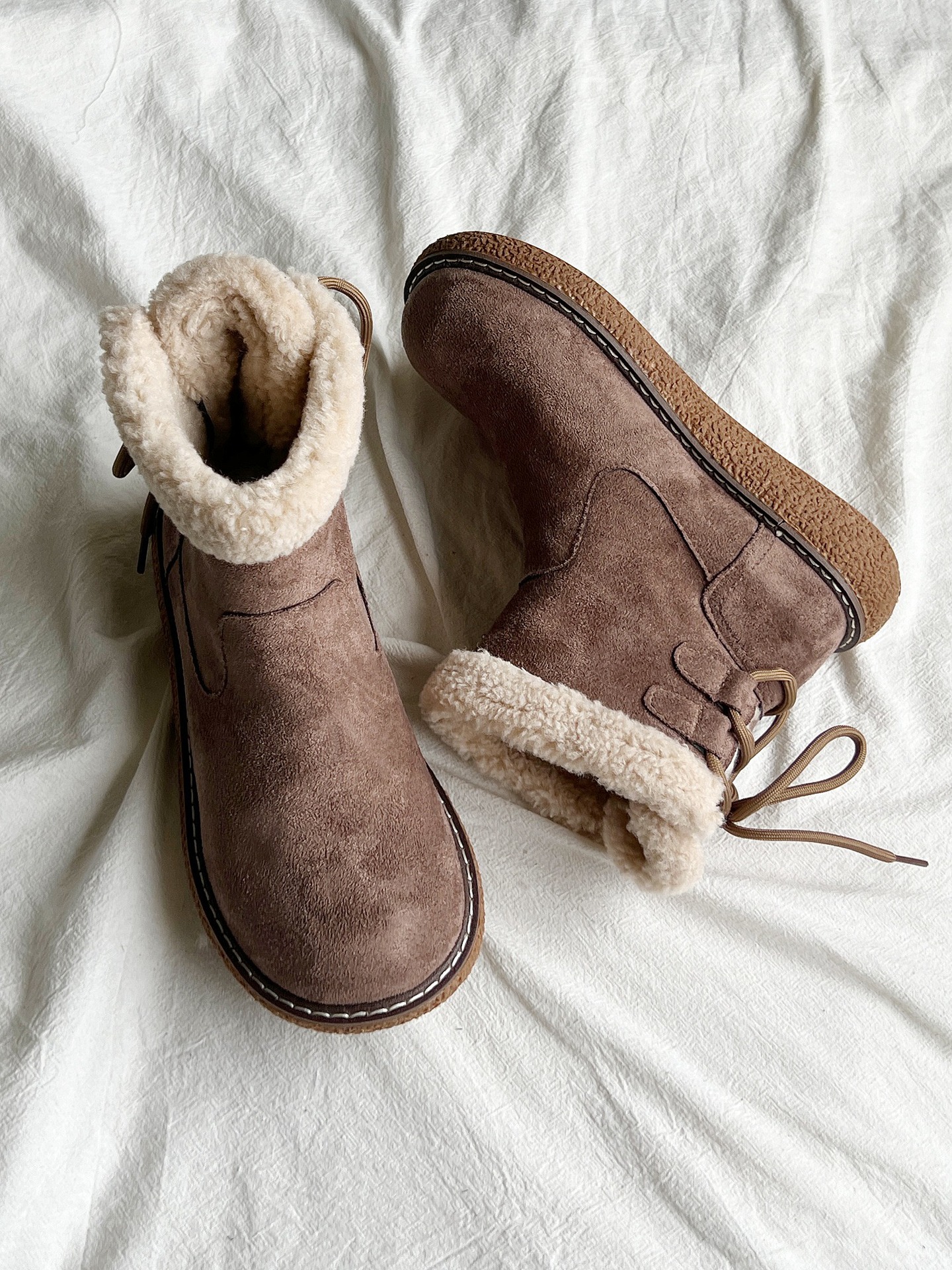New winter cashmere warm non-slip snow boots with small ankle boots for women_voghion.com