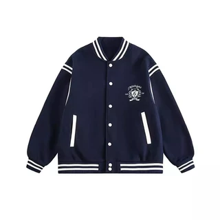 美式复古学院风徽章刺绣棒球服夹克衫男女春秋运动百搭休闲外套潮