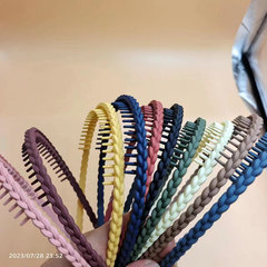 Wholesale Simple Matte Toothed Fashion Hair Accessories for Women Rubber Painted Ear Corn Hair Tie Plastic Summer Face Washing Hair Band
