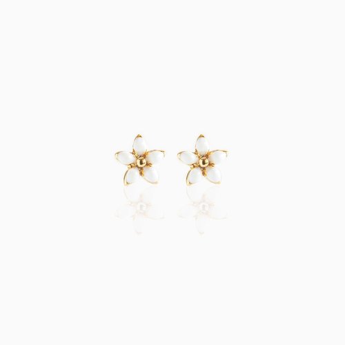 European and American new INS wind drop oil petal earrings, copper-plated real gold earrings, 925 sterling silver earrings five-petal flower jewelry