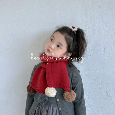 Атмосферный трикотажный детский удерживающий тепло шарф