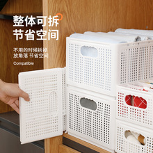 日式简约折叠箱塑料周转箱收纳框便携式周转筐分格折叠收纳箱批发