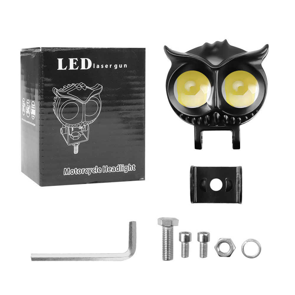 Cruz-frontera caliente búho proyector motocicleta impermeable de dos colores fuera de carretera vehículo modificado lejos y cerca de la luz pistola de acero LED faro