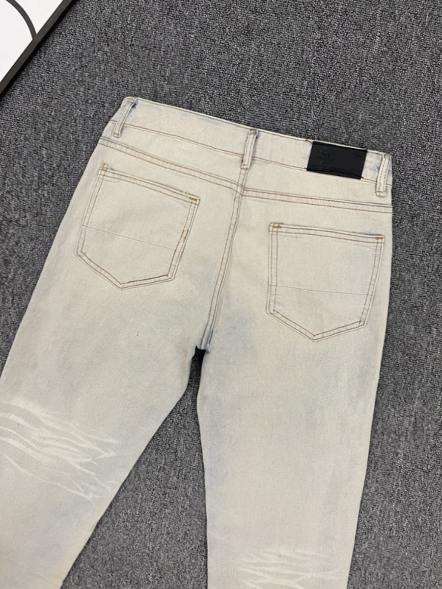 Post-apocalyptic Style Ripped Jeans For Men Summer American High Street Straight Loose Vintage Wide-leg Pants_viptrois.com