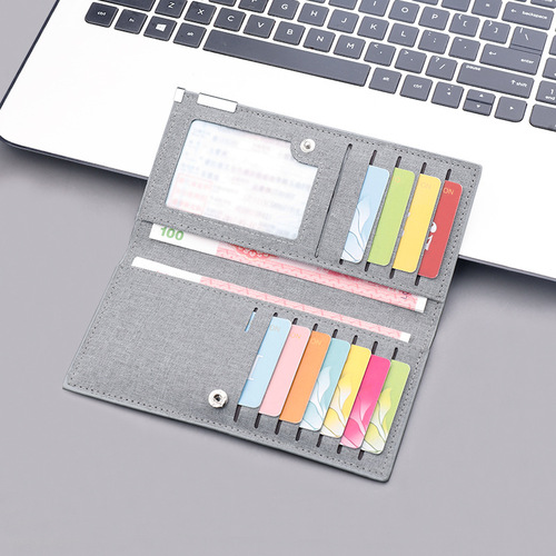 Canvas wallet men's long college student casual wallet ultra-thin multi-card slot can hold driver's license personalized wallet for women