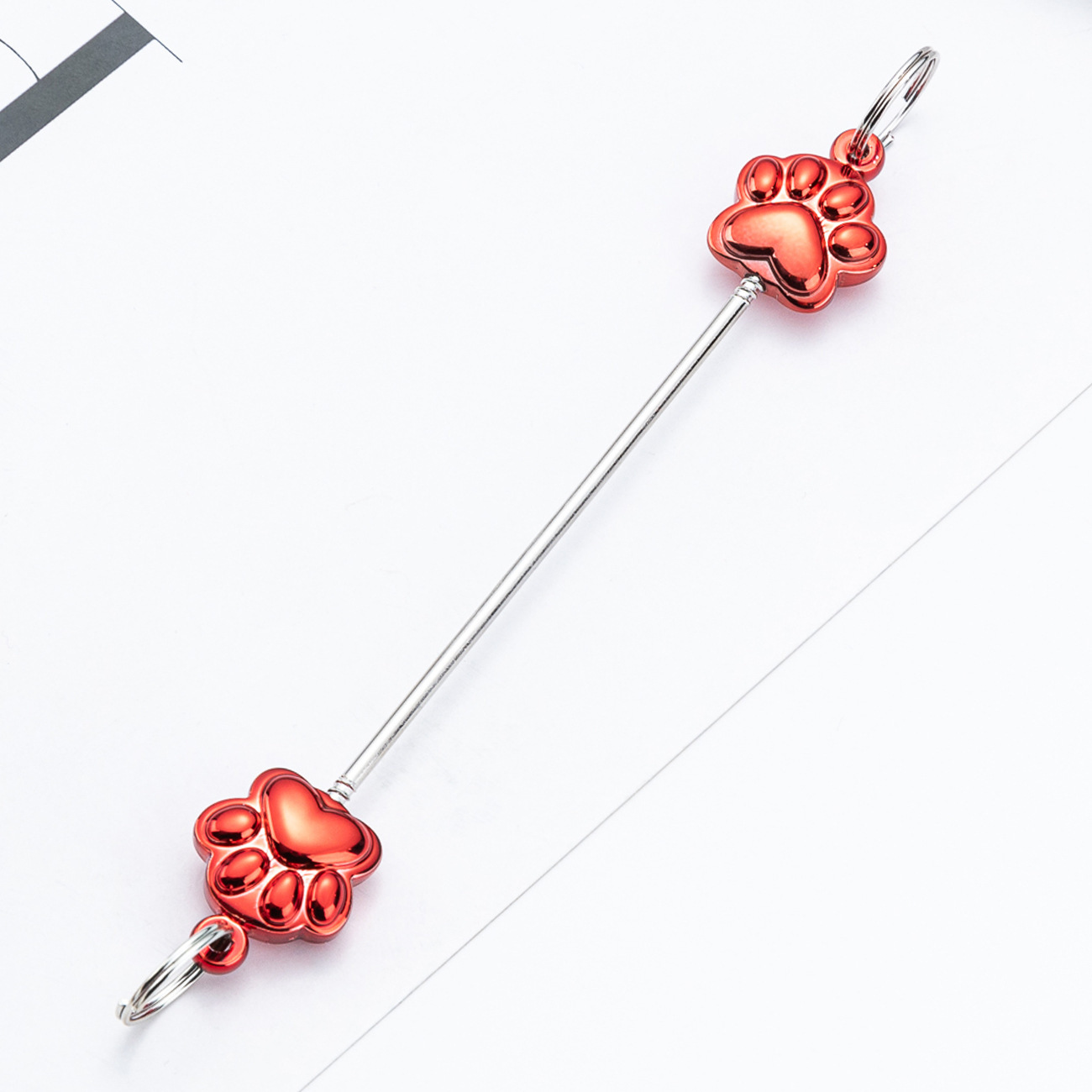 Nuevo DIY cuentas de garra de gato colgante de cuentas de mano creativo accesorios de llavero cuentas de metal cuentas de poste