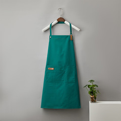 加厚滌棉帆布圍裙印字繡LOGO超市連鎖店工作圍裙禮品批發易洗耐髒