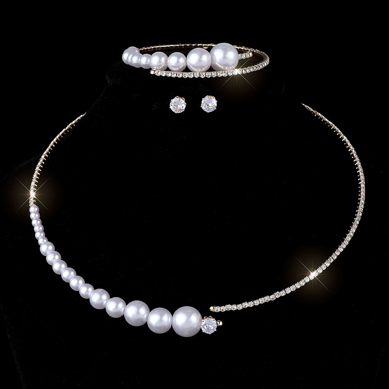 Golden set pearl, 3 piece set