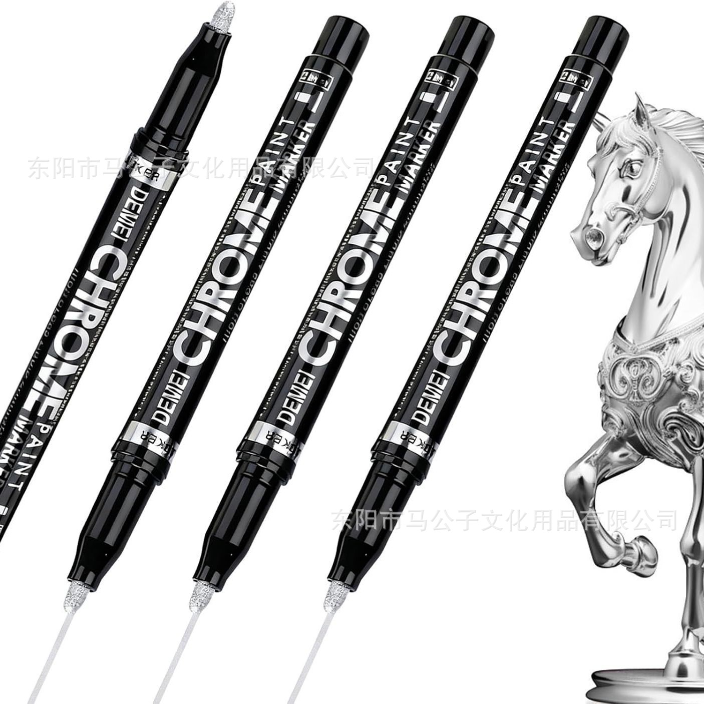Chrome-plated marker pen for highlighting, mirror-finish models, gold and silver coloring, paint repair, high-gloss repair, touch-up, and electroplating