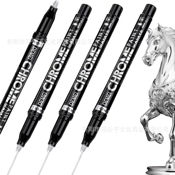 Chrome-plated marker pen for highlighting, mirror-finish models, gold and silver coloring, paint repair, high-gloss repair, touch-up, and electroplating
