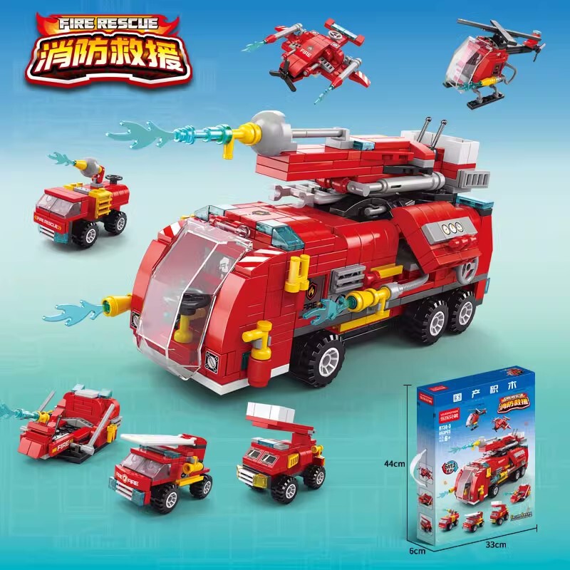 Lele brothers city fire rescue explosion-proof engineering vehicle building blocks compatible with Lego men's educational assembled toy ornaments Lele brothers city fire rescue explosion-proof engineering vehicle building blocks compatible with Lego men's educational assembled toy ornaments