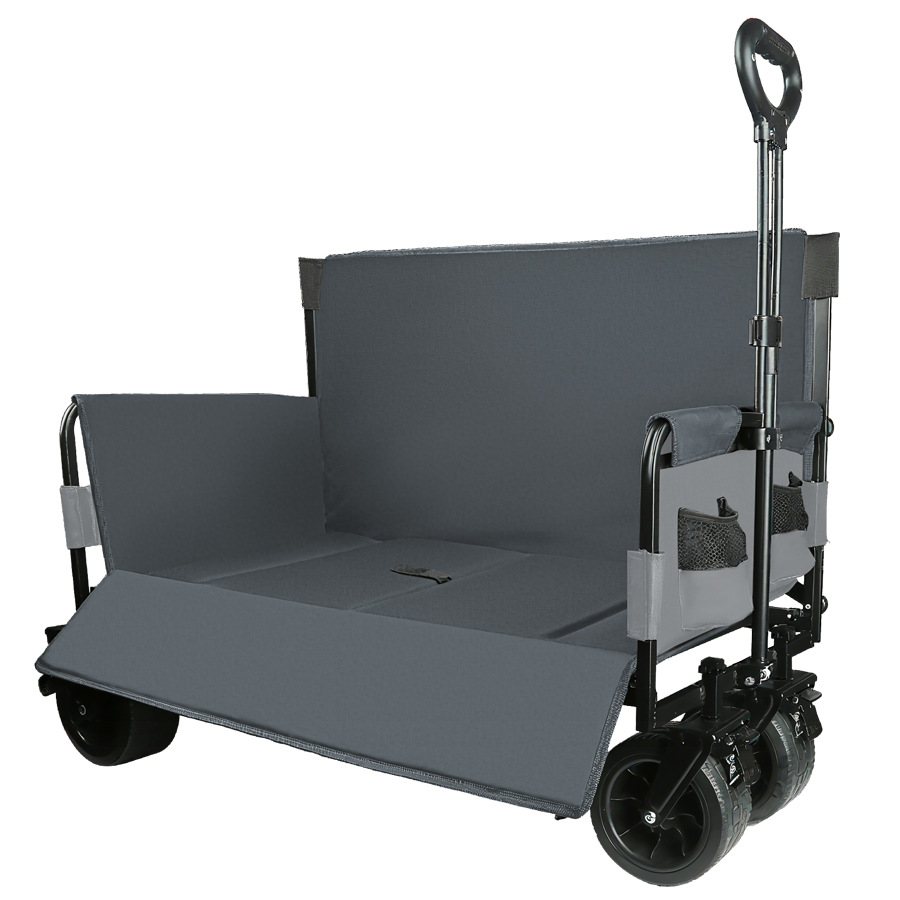 Heavy-Duty Side-Opening Sofa Camping Cart with Seating and Reclining Options for Outdoor Use