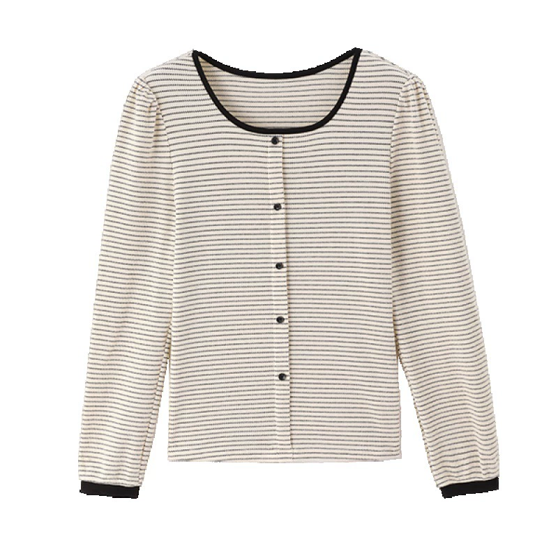Knitted elastic autumn base long-sleeve for leisure, (Physicals)