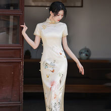 夏季旗袍2024年新款年轻款气质改良修身连衣裙少女长款复古中国风