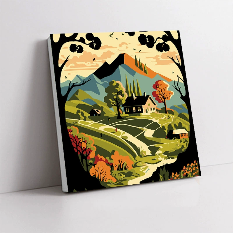 Handmade Acrylic Canvas Art Print, Square 20×20 / 30×30 cm, Sealed Backing, Giftable Designs