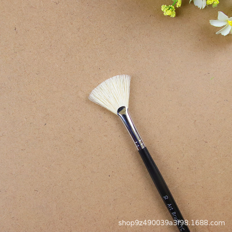 Pincel de cerdas de jabalí, pincel de pintura al óleo acrílico, pincel de pintura acrílica de acuarela gouache, pincel de abanico de cerdas de jabalí individual