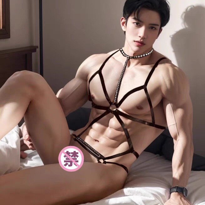 Loubei Men's Special Sexy Intimates Bondage Jumpsuit Sexy Pure Desire Men's Role-Playing Male Maid Uniform