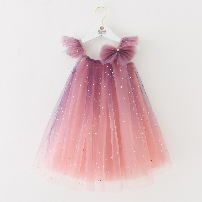 Arco de las niñas accesorios para el cabello vestido de malla nuevo vestido de la etapa de los niños niña de las flores vestido de princesa vestido de lentejuelas arco iris