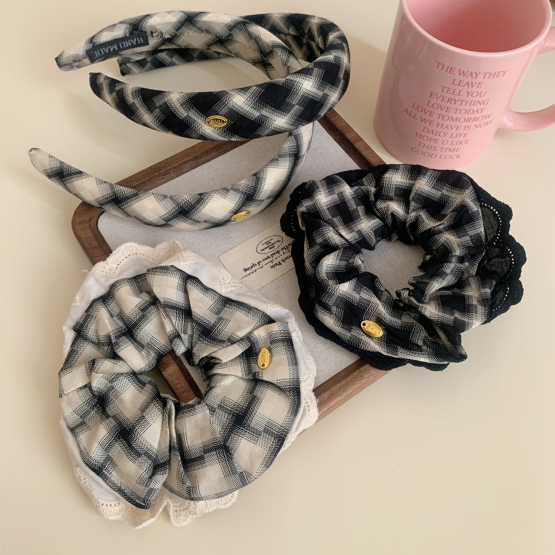 Women's Gender Women's Simple Style Commute Checkered Cloth Hair Tie