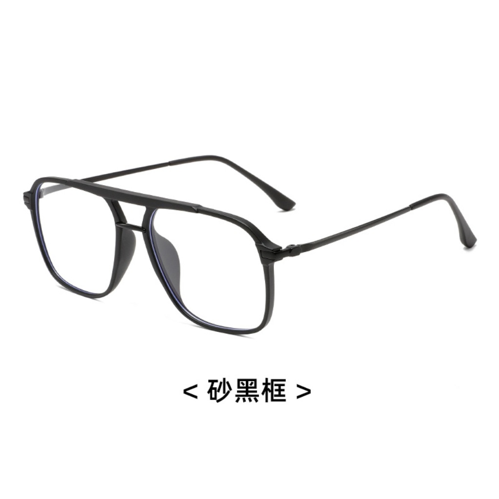 Versatile Minimalist New Versatile Double-bridge Anti-blue Light Glasses, Fashionable Unisex Trendy Flat Glasses Frames, Can Be Fitted With_voghion.com