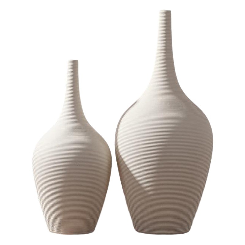 Blanco cerámica pequeño florero moderno minimalista estilo japonés salón decoración del hogar creativo arreglo floral al por mayor