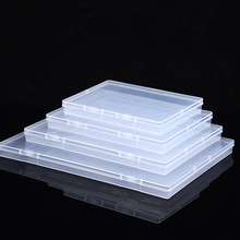 亚马逊高1.7公分扁平盒透明塑料盒文件收纳储物盒文具卡片整理盒