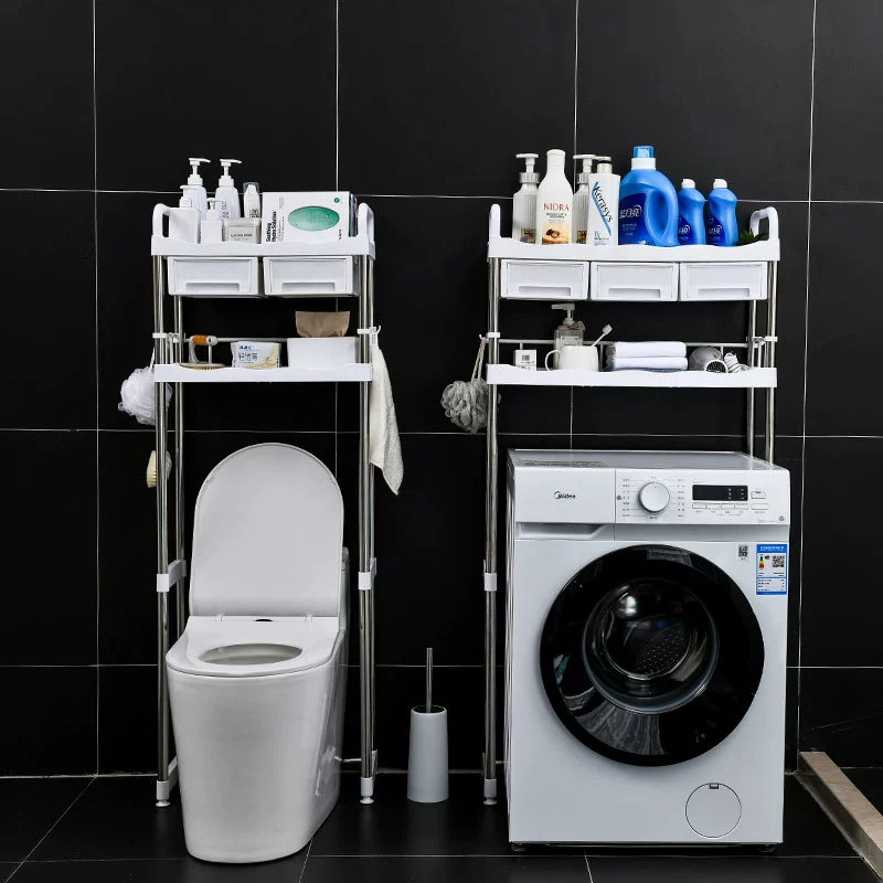 Household Multi-Functional Multi-Layer Balcony Washing Machine Storage Rack Kitchen Bathroom Toilet Floor-Standing Toilet Storage Rack