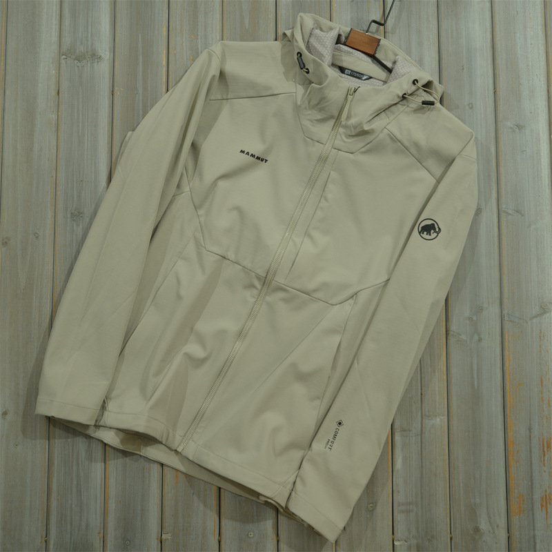 MAMMUT Mammoth Spring and Autumn Unisex Softshell Hooded Jacket for Sports and Mountaineering, Windproof, Waterproof, Loose Fit, Plus Size Jacket MAMMUT Mammoth Spring and Autumn Unisex Softshell Hooded Jacket for Sports and Mountaineering, Windproof, Waterproof, Loose Fit, Plus Size Jacket