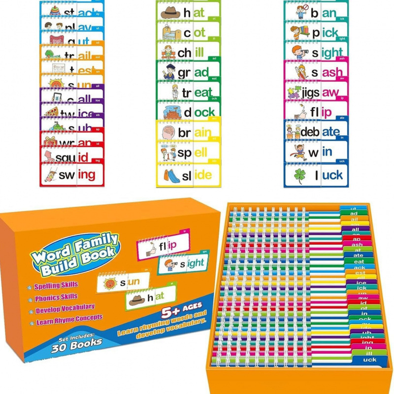 跨境 30 Read and Rhyme Flip Books 阅读押韵翻书早教学习抽认卡|undefined