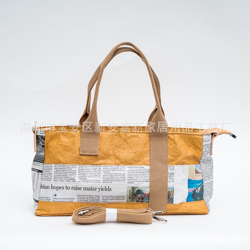 Niche designer contrast color DuPont paper bag shoulder bag tote bag wholesale spot