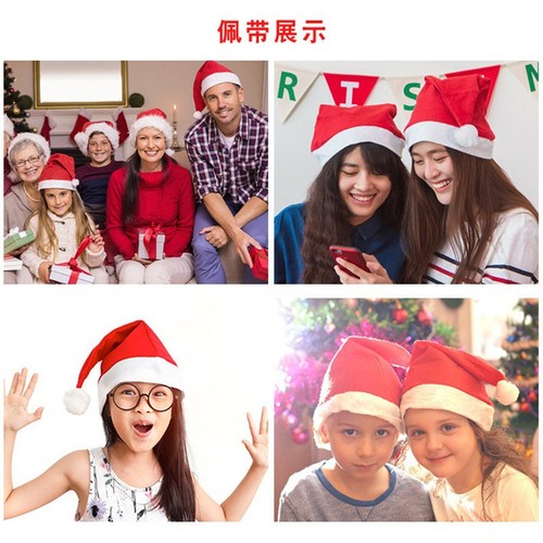 Direct Selling Christmas Hats Hot Selling Street Vendor Supply Supermarket Gift Children's Christmas Hats Adult Party Christmas Hats