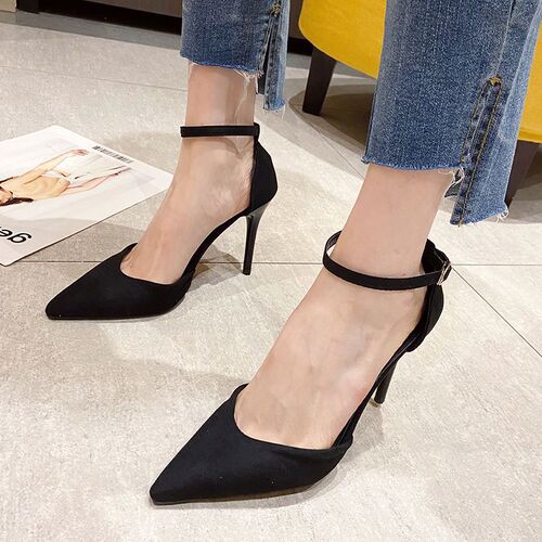 Professional sandals, shallow cut and fine heels, fashion, one-match single-layer shoes, 2025 spring new hollow cat-heel shoes