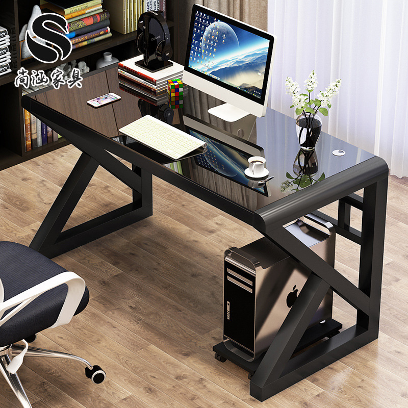 Tempered Glass Computer Desktop Table Household Simple Economical Desk Office Desk Simple Student Study Table Tempered Glass Computer Desktop Table Household Simple Economical Desk Office Desk Simple Student Study Table