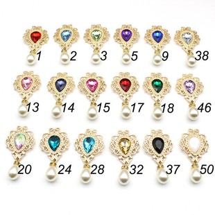 Alloy Water Drops Pearl Pendant Rhinestone Jewelry Accessories Metal European and American Headwear Diy Accessories Clothing Accessories Decoration