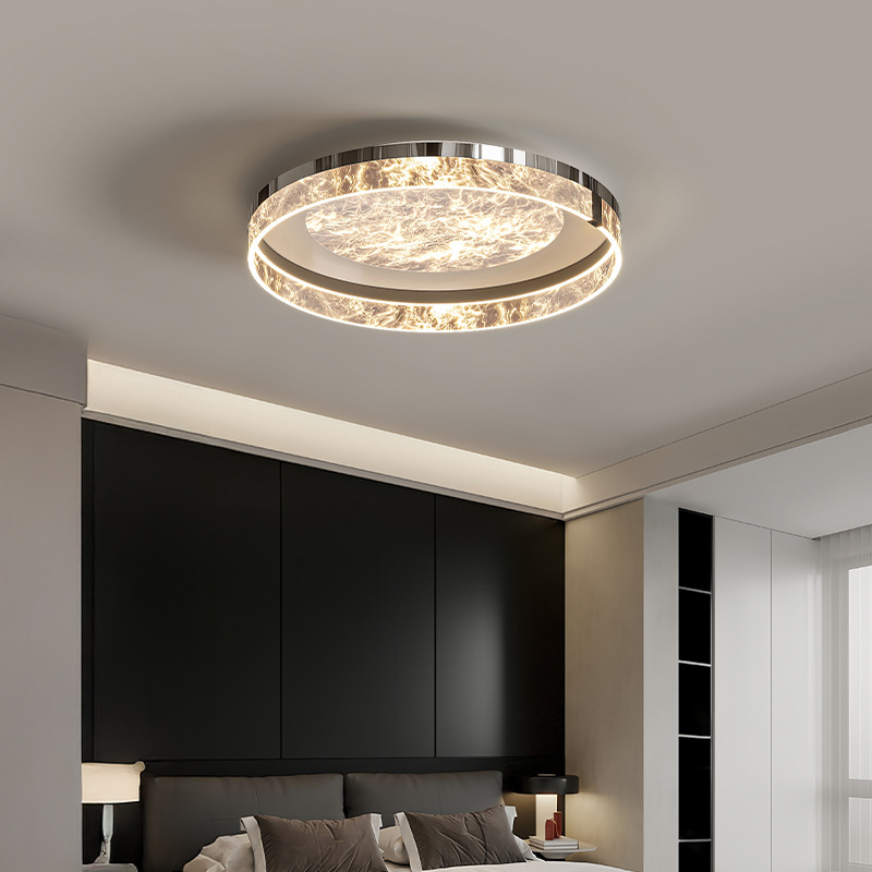 Lámpara de dormitorio 2025 nuevo glaciar súper brillante romántico de alta gama Lámpara de Zhongshan moderno y simple lámpara de techo led dormitorio